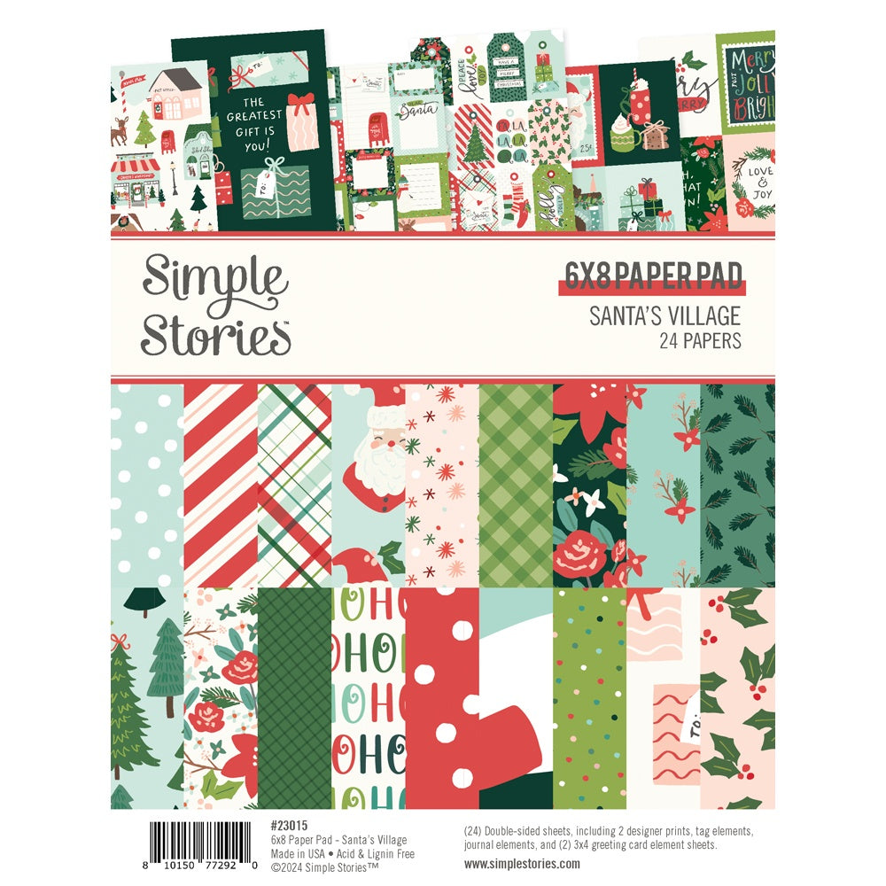 Simple Stories Double-Sided Paper Pad 6"X8" 24/Pkg-Santa's Village