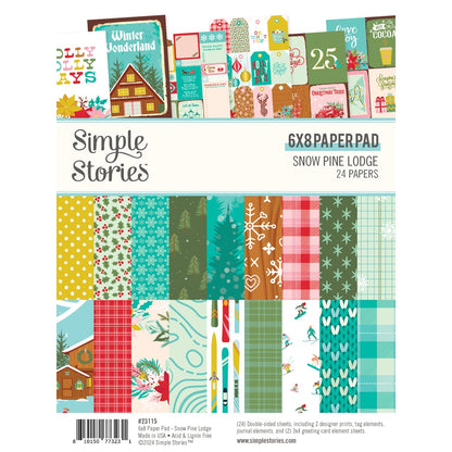 Simple Stories Double-Sided Paper Pad 6"X8" 24/Pkg-Snow Pine Lodge