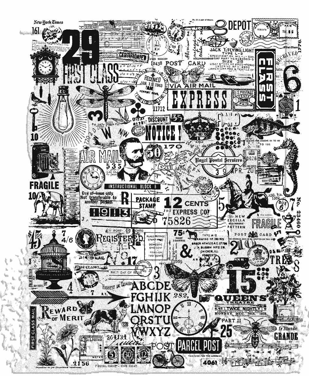 Tim Holtz Cling Stamps 7"X8.5"-