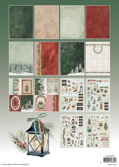 Studio Light Designer Die-Cut Paper Pad 8.26"X11.57" 28/Pkg-Nr. 219, Festive Forest