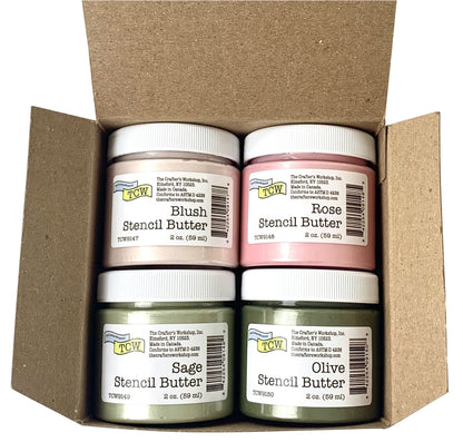 Crafter's Workshop Stencil Butter 2oz 4/Pkg-Petals And Herbs