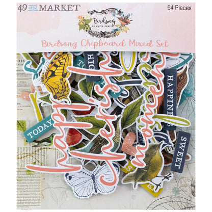 49 And Market Chipboard Mixed Set-Birdsong