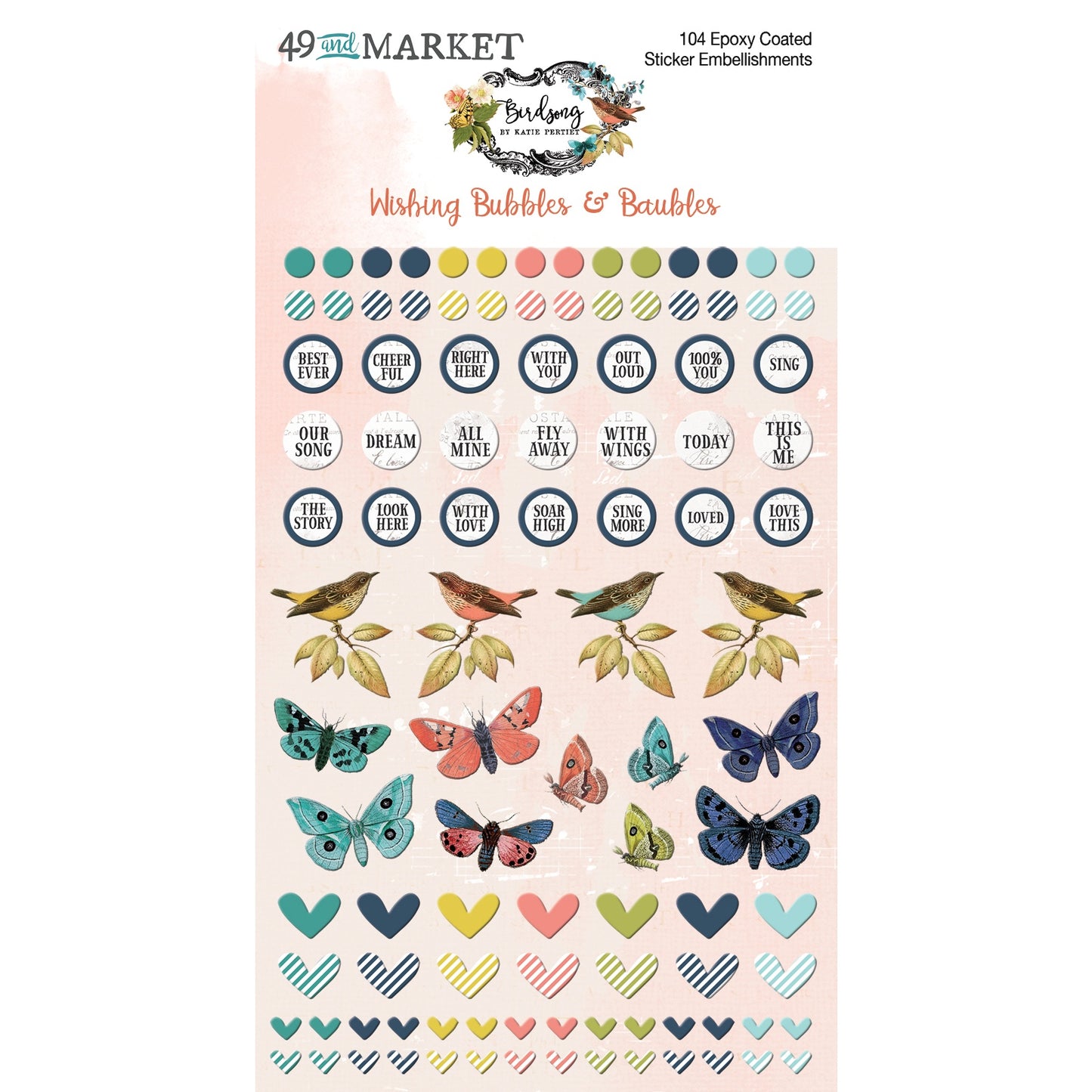 49 And Market Birdsong Stickers-Wishing Bubbles