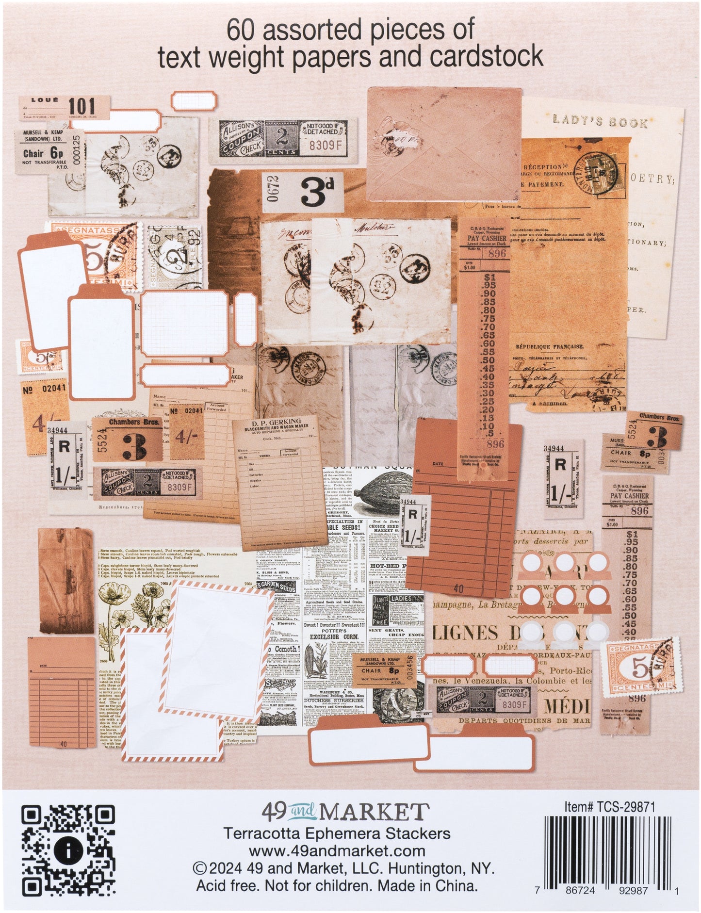 49 And Market Ephemera Stackers-Color Swatch: Terracotta