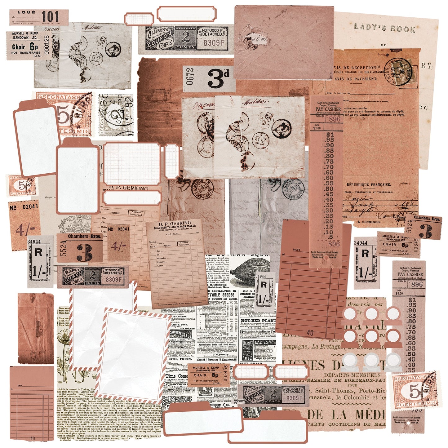 49 And Market Ephemera Stackers-Color Swatch: Terracotta