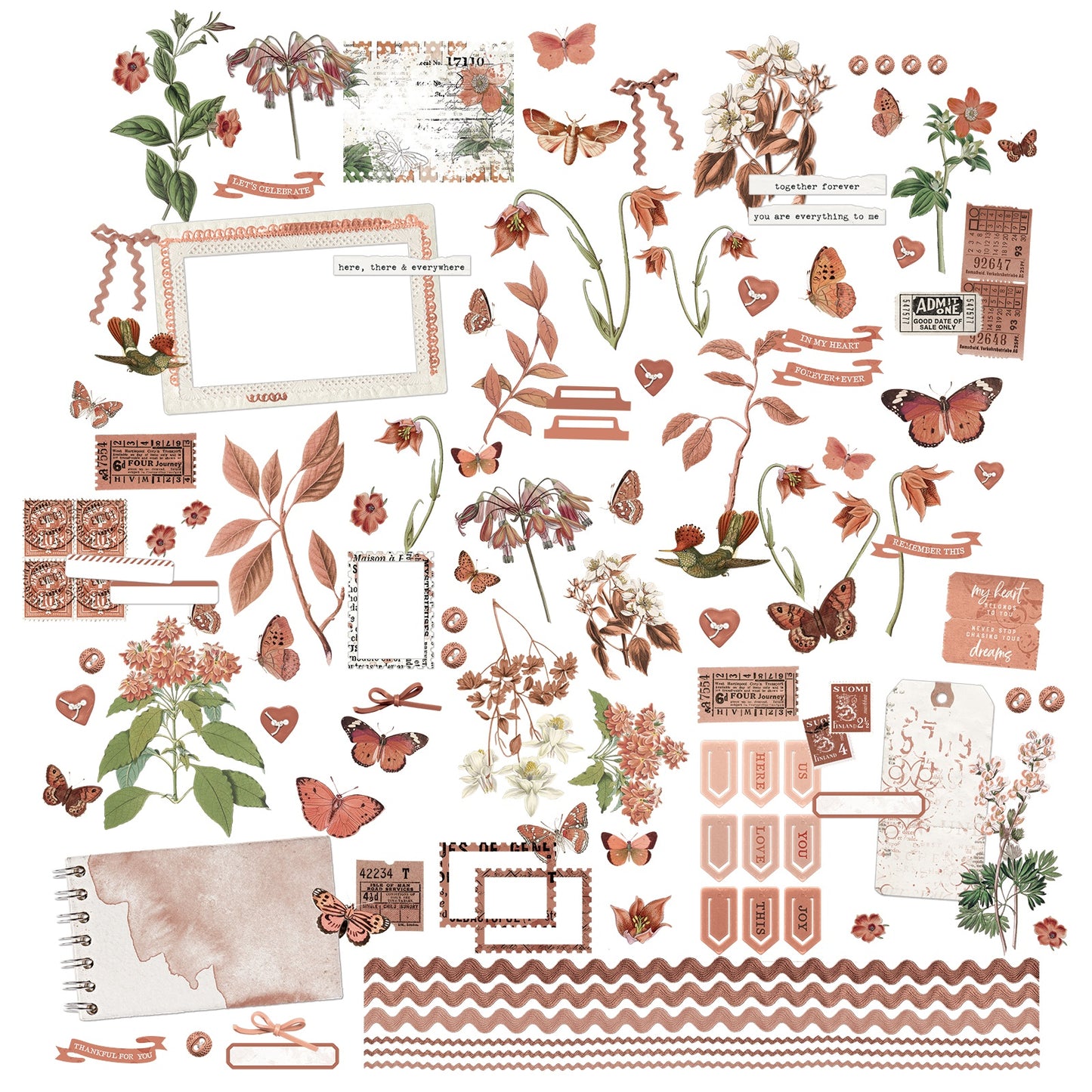 49 And Market Laser Cut Outs-Elements, Color Swatch: Terracotta