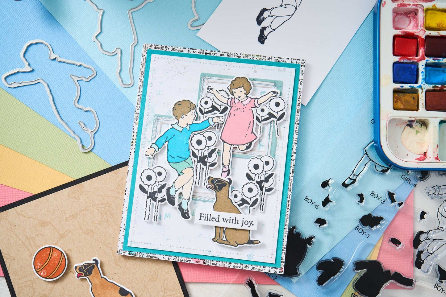 Sizzix A5 Clear Stamps W/Framelits Dies By 49 And Market-Play Time