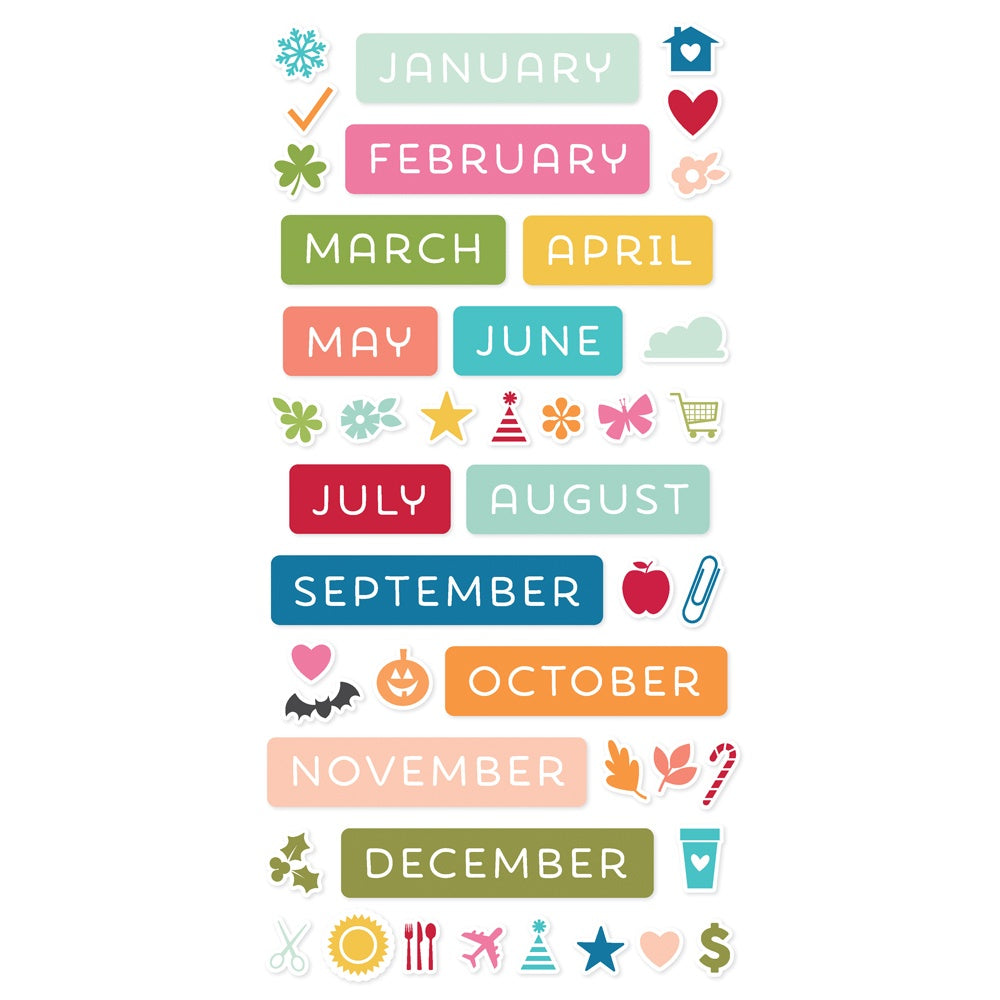 Simple Stories 12-Month Memory Calendar-Color Vibe