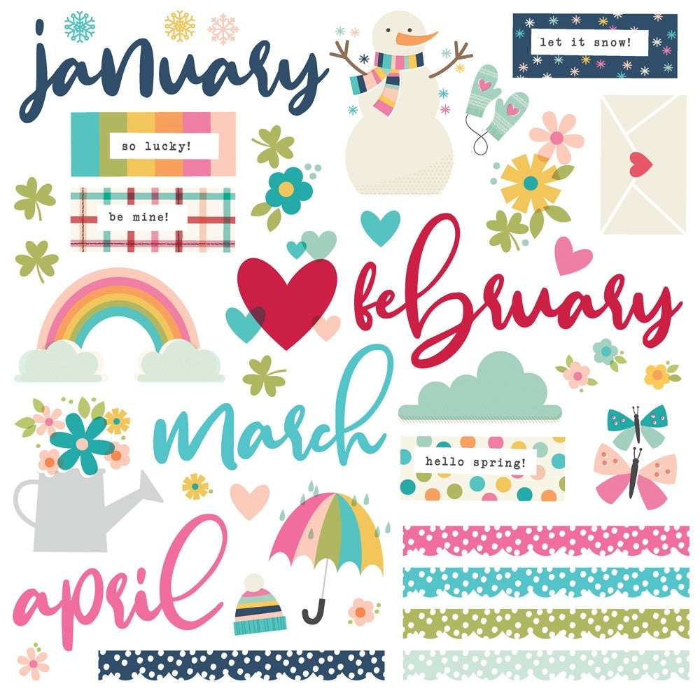 Simple Stories 12-Month Memory Calendar-Color Vibe