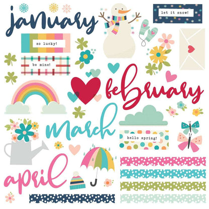 Simple Stories 12-Month Memory Calendar-Color Vibe