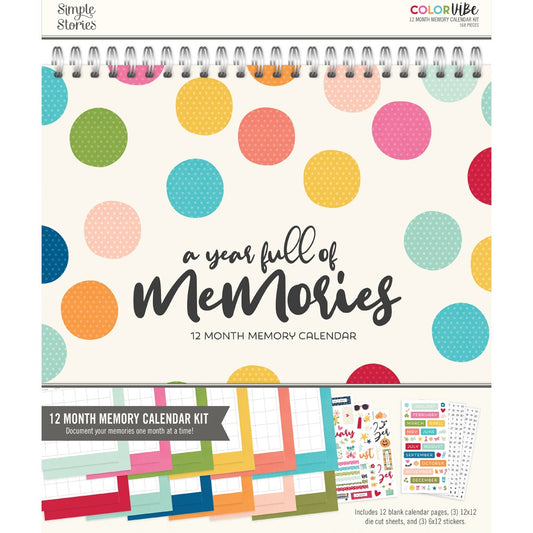 Simple Stories 12-Month Memory Calendar-Color Vibe