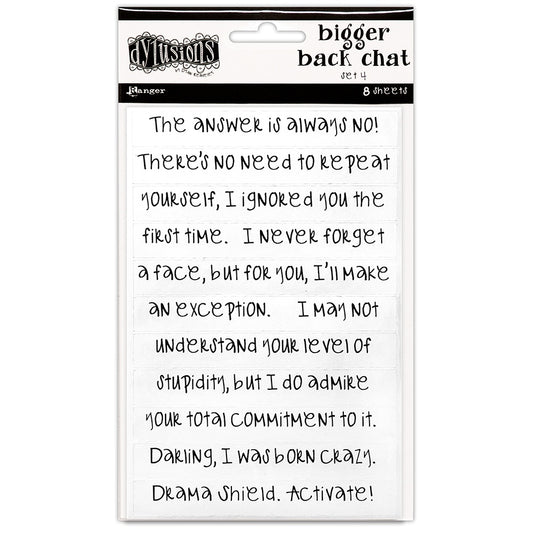 Dyan Reaveley's Dylusions Bigger Back Chat Stickers-White Set #4