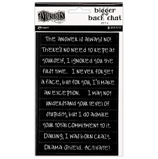 Dyan Reaveley's Dylusions Bigger Back Chat Stickers-Black Set #4