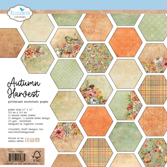 Elizabeth Craft Double-Sided Cardstock Pack 12"X12"-Autumn Harvest