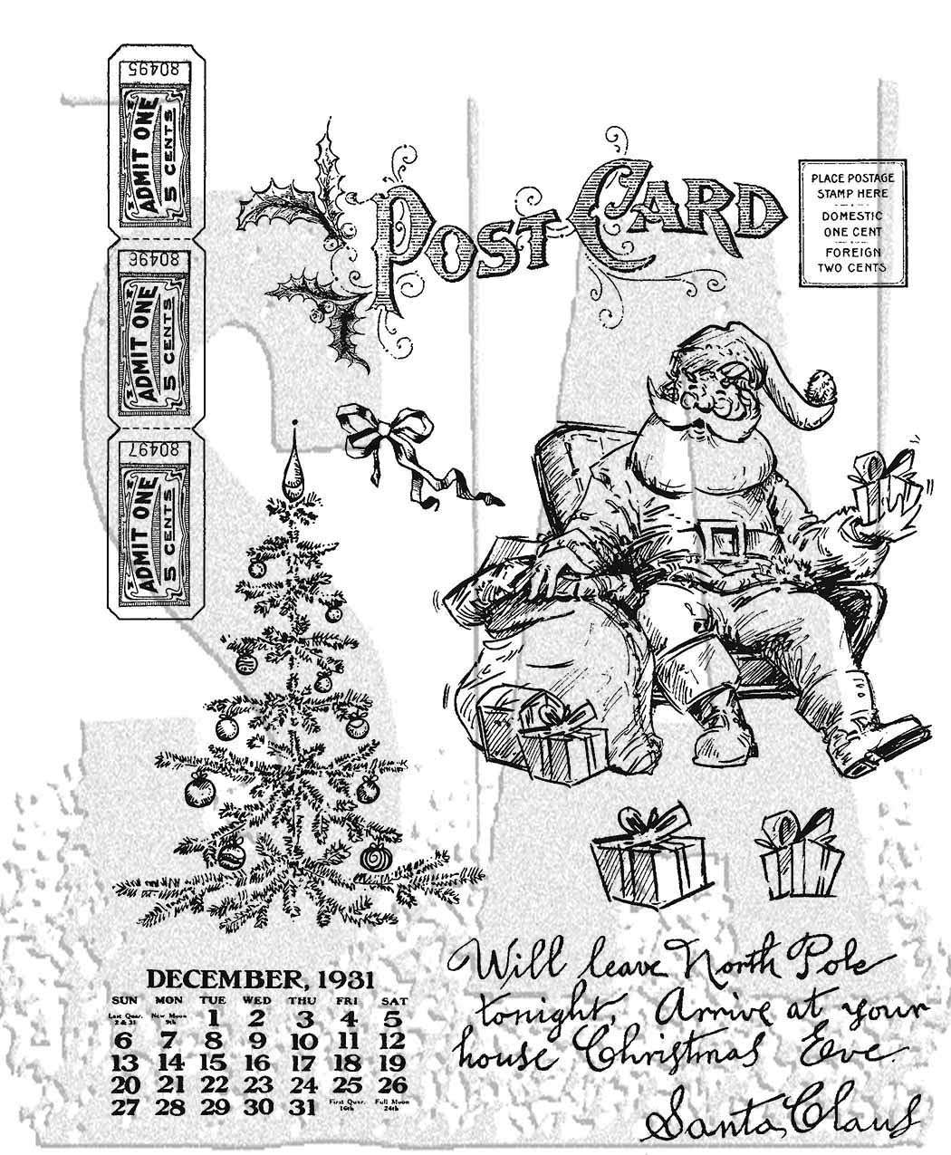 Tim Holtz Cling Stamps 7"X8.5"-