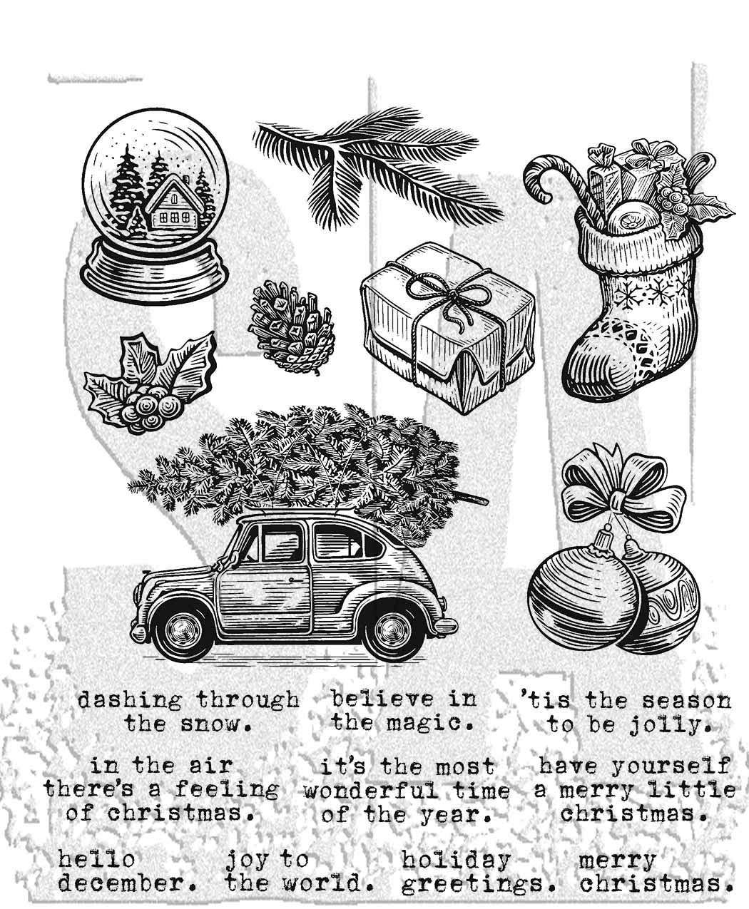 Tim Holtz Cling Stamps 7"X8.5"-