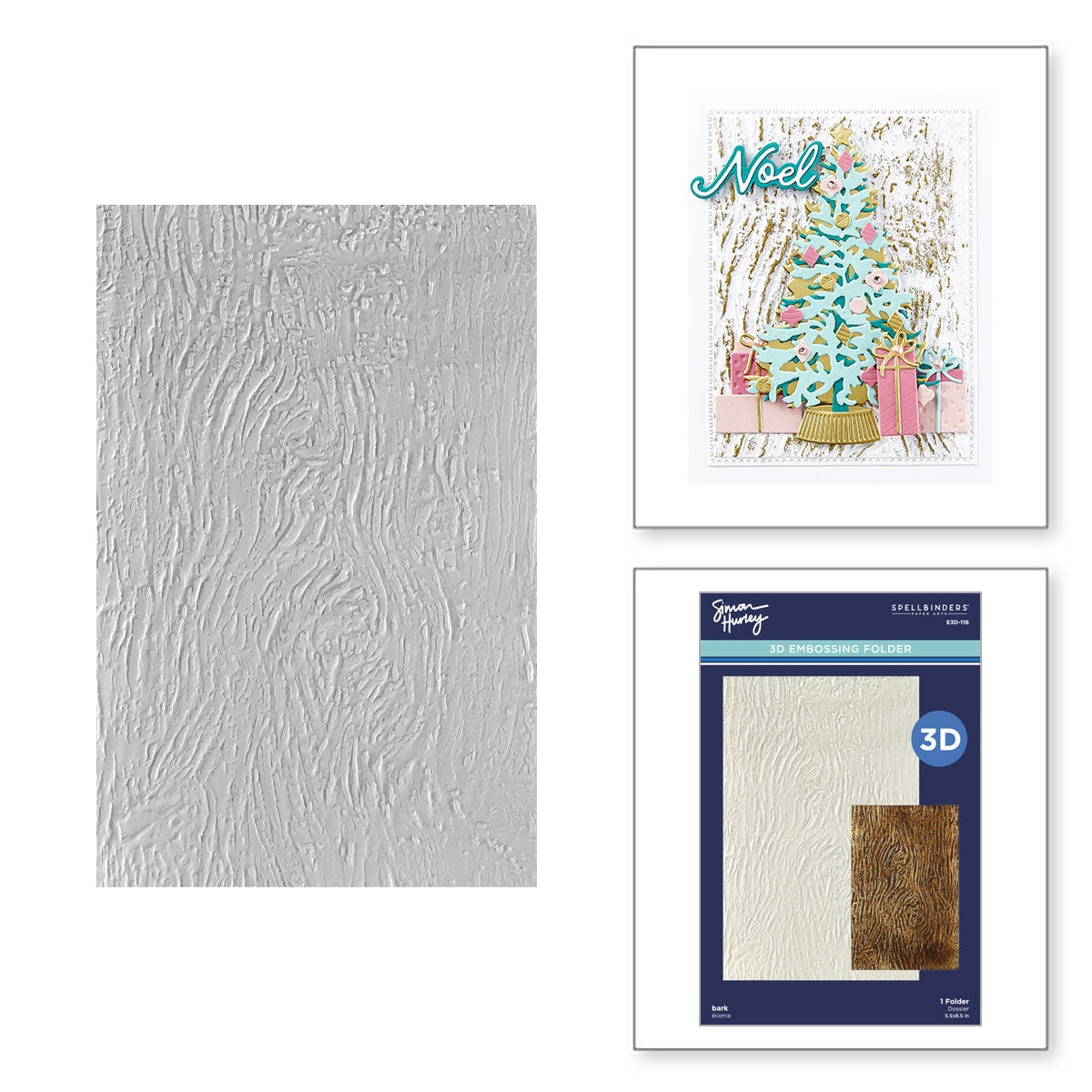 Spellbinders 3D Embossing Folder By Simon Hurley-Bark, Timeless Trees