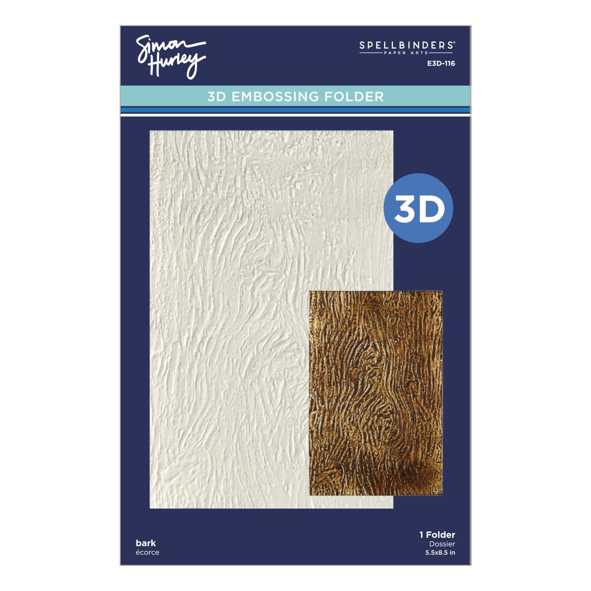 Spellbinders 3D Embossing Folder By Simon Hurley-Bark, Timeless Trees