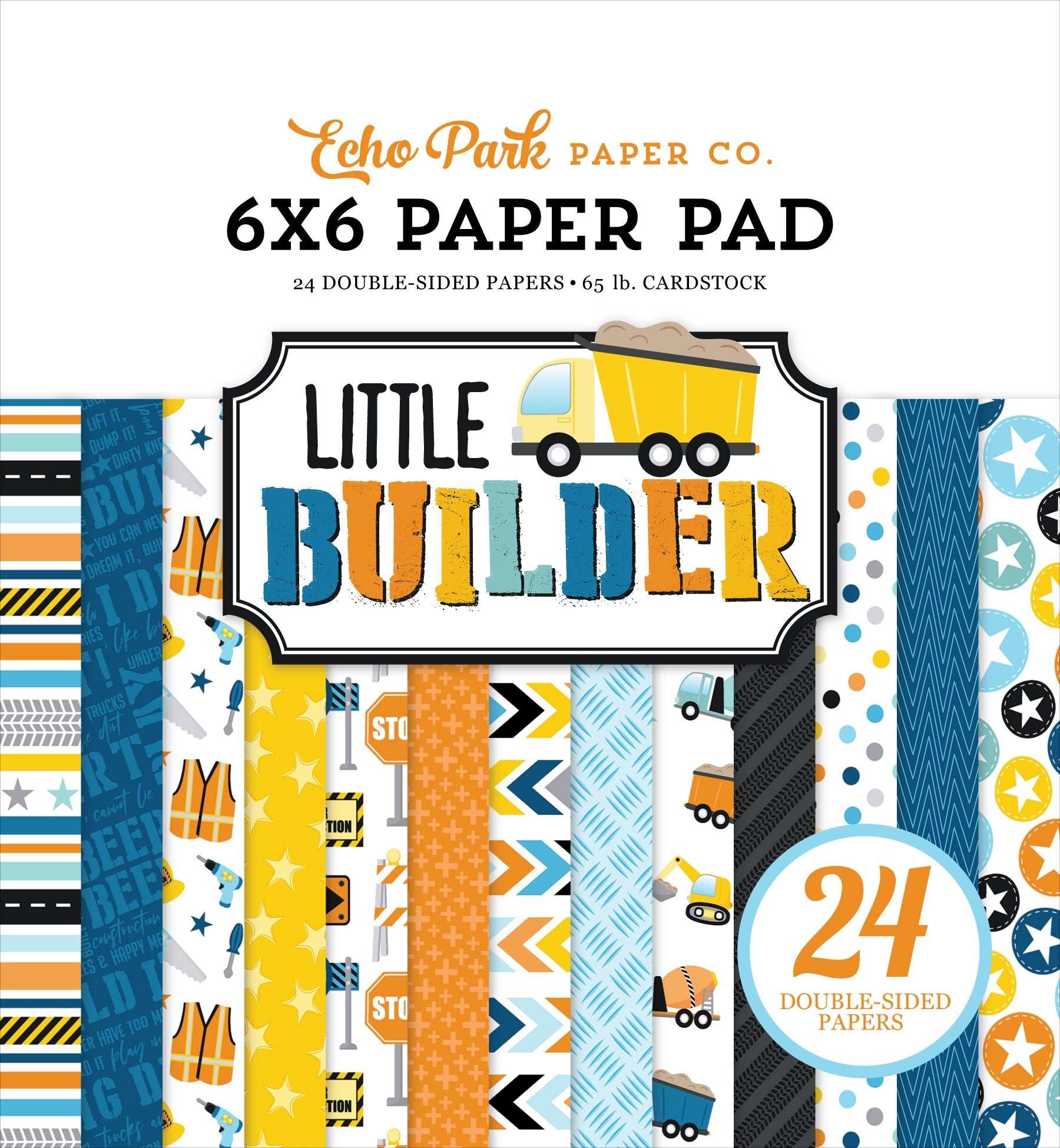 Echo Park Double-Sided Paper Pad 6"X6"-Little Builder