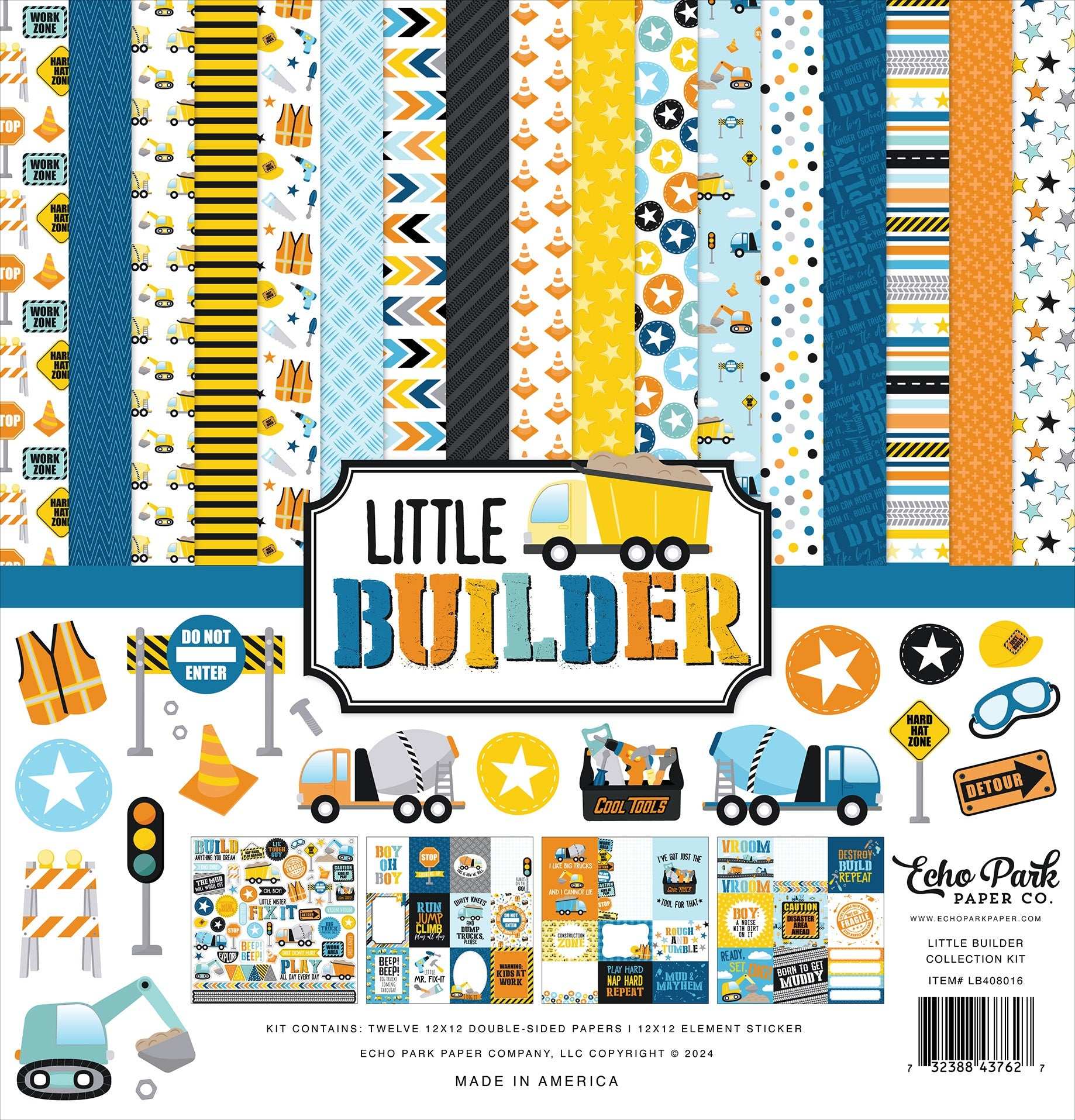 Echo Park Collection Kit 12"X12"-Little Builder