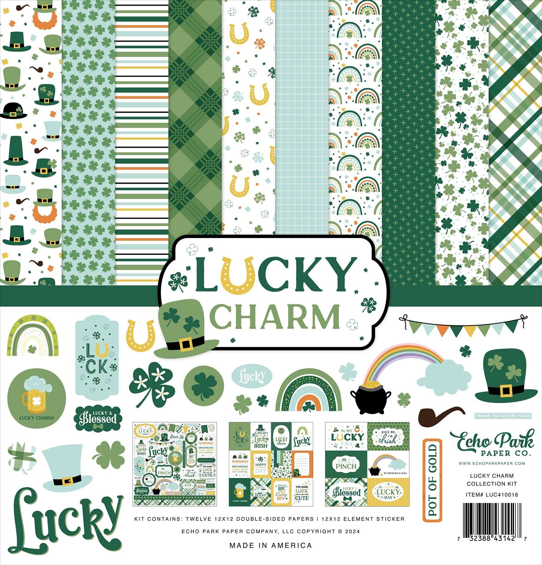 Echo Park Collection Kit 12"X12"-Lucky Charm