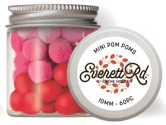 Everett Rd. Valentine Mini Pom Poms 60/Pkg-10mm