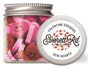 Everett Rd. Valentine Erasers-Hearts