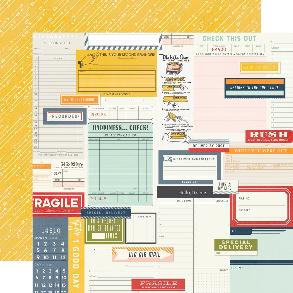 For the Record Double-Sided Cardstock 12"X12"-
