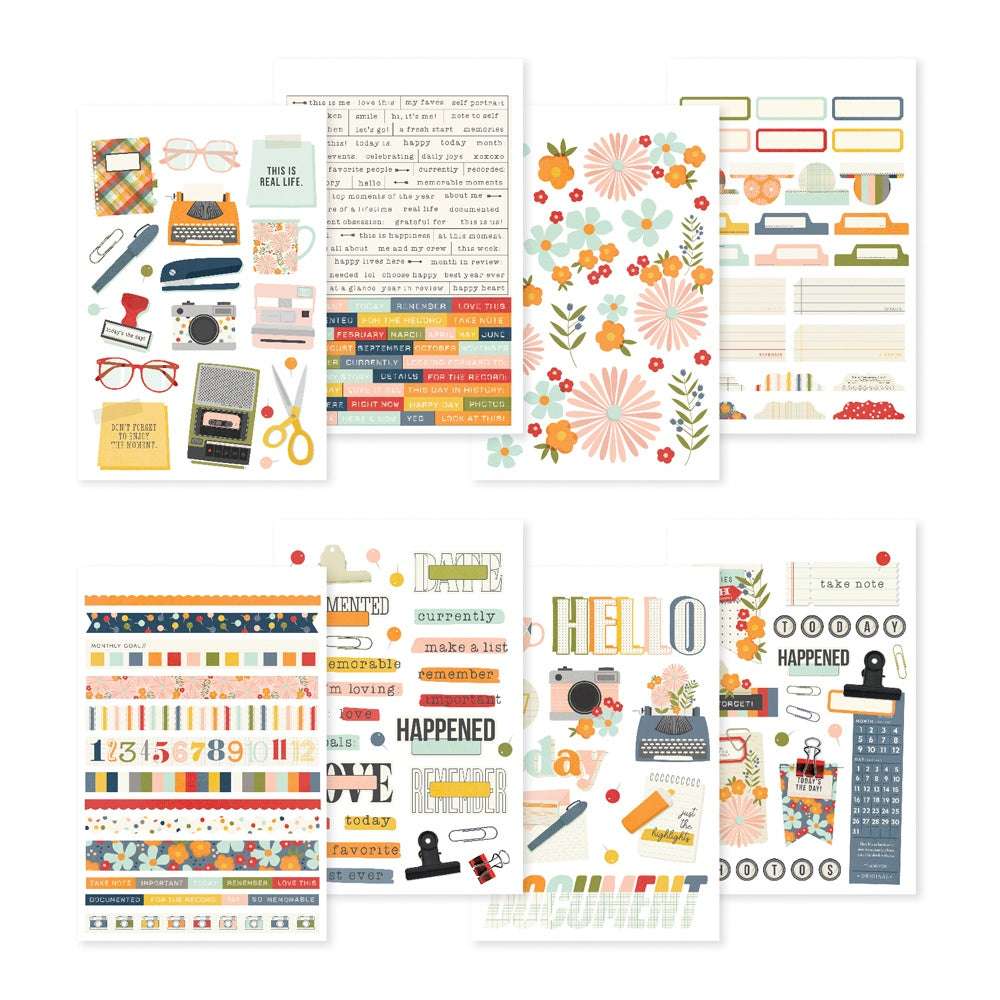 Simple Stories Sticker Book 8/Sheets-For The Record