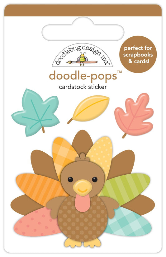 Doodlebug Doodle-Pops 3D Sticker-Turkey Time, Farmhouse