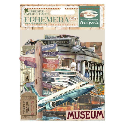 Stamperia Cardstock Ephemera Adhesive Paper Cut Outs-Art Of Travelling