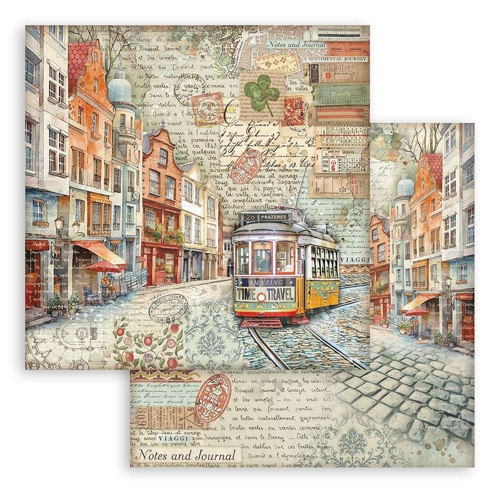 Stamperia Double-Sided Paper Pad 12"X12" 10/Pkg-Art Of Travelling