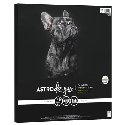 Neenah Astrodesigns 65lb Cardstock Pack 12"X12" 60/Pkg-Very Black