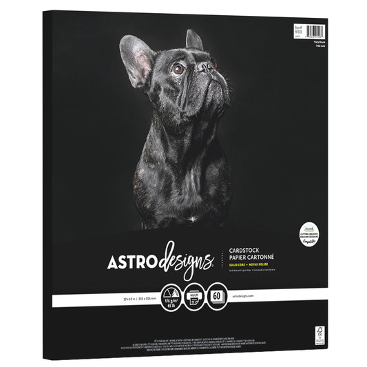 Neenah Astrodesigns 65lb Cardstock Pack 12"X12" 60/Pkg-Very Black