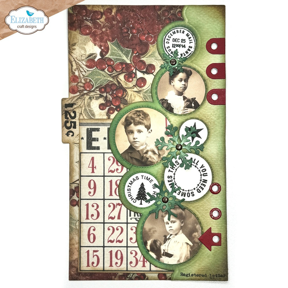 Elizabeth Craft Metal Die-Christmas Bubbles Edge Inlay