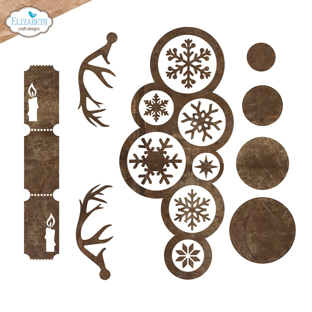 Elizabeth Craft Metal Die-Christmas Bubbles Edge Inlay
