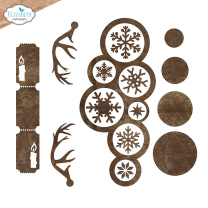 Elizabeth Craft Metal Die-Christmas Bubbles Edge Inlay