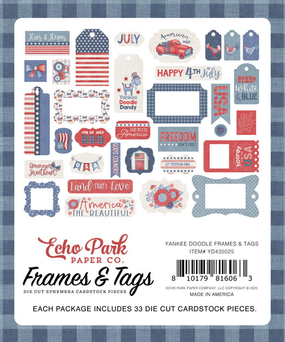 Echo Park Ephemera-Frames & Tags, Yankee Doodle