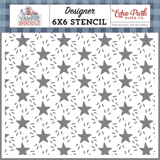 Yankee Doodle Stencil 6"X6"-Independence Day Stars
