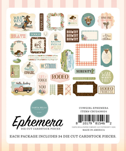 Carta Bella Ephemera-Icons, Cowgirl