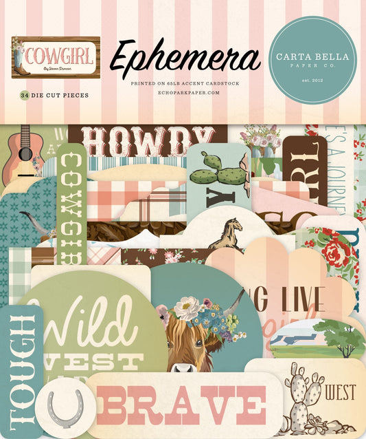 Carta Bella Ephemera-Icons, Cowgirl