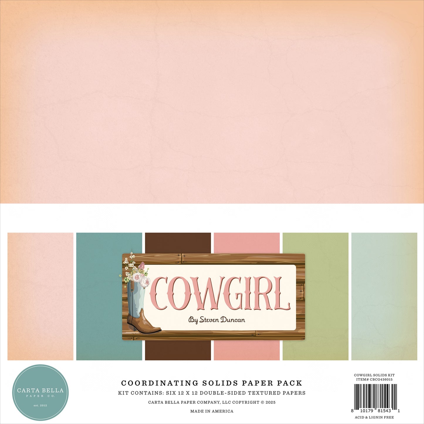 Carta Bella Solids Collection Kit 12"X12"-Cowgirl