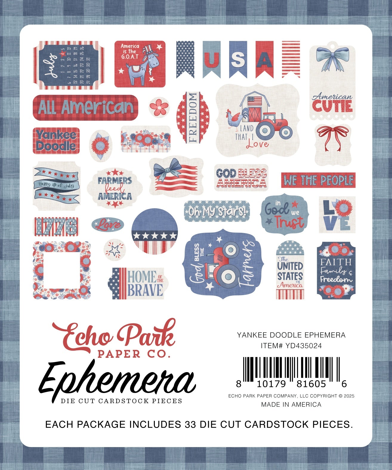 Echo Park Ephemera-Icons, Yankee Doodle