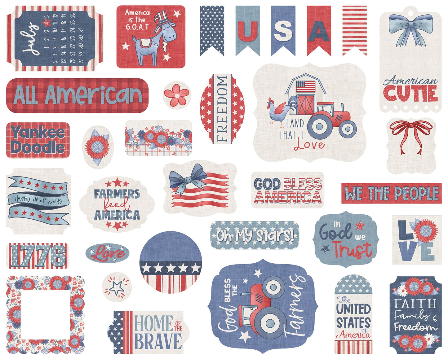 Echo Park Ephemera-Icons, Yankee Doodle
