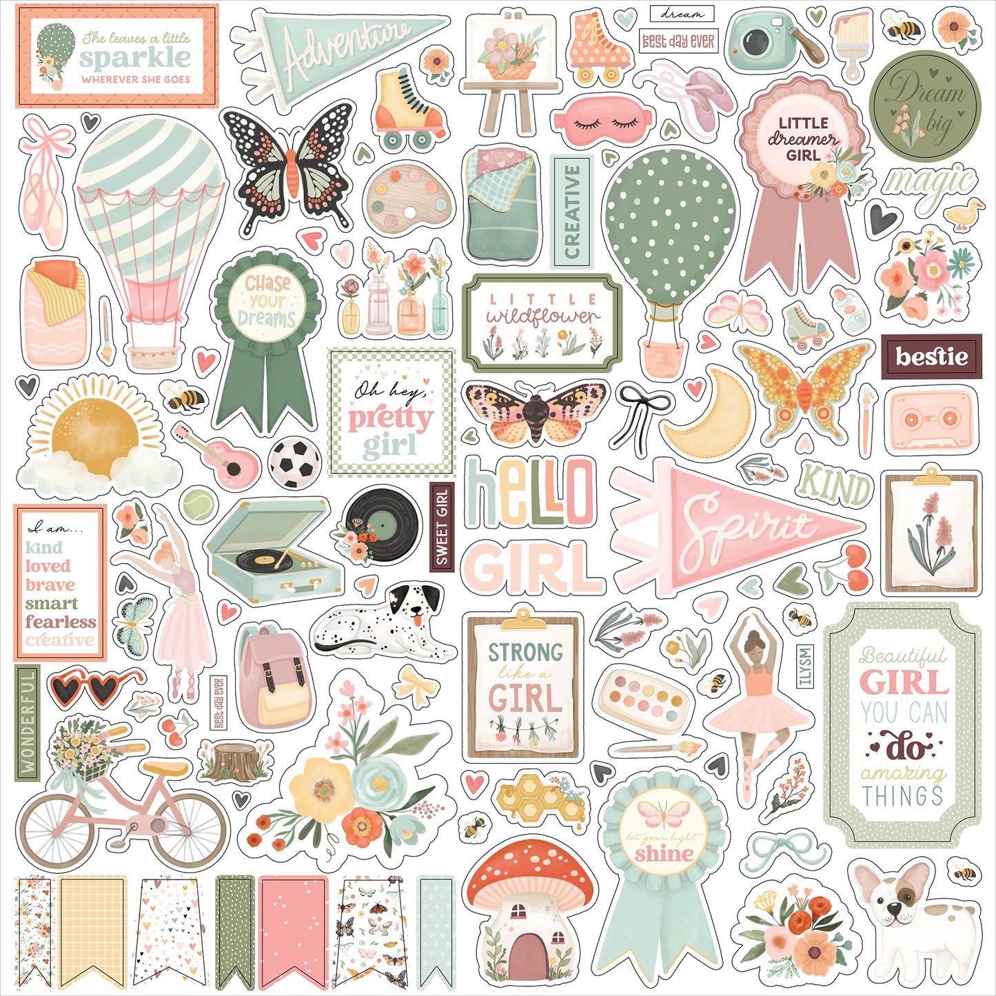 That's My Girl Cardstock Stickers 12"X12"-Elements
