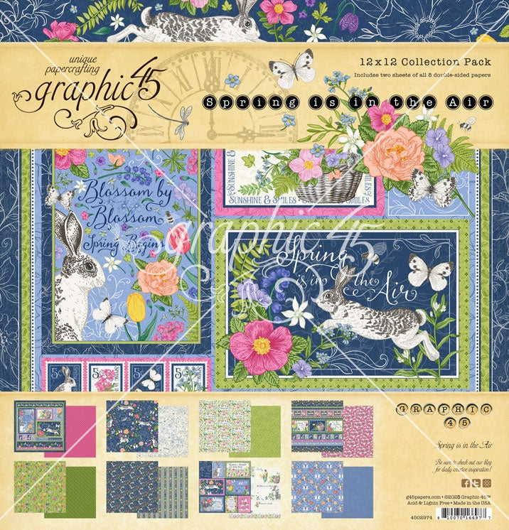 Graphic 45 Collection Pack 12"X12"-Spring Is In The Air