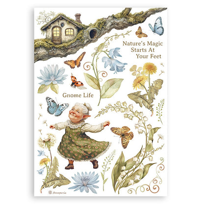 Stamperia A5 Washi Pad 8/Pkg-Hidden Grove