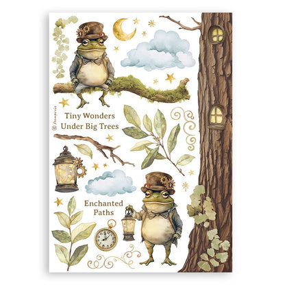 Stamperia A5 Washi Pad 8/Pkg-Hidden Grove