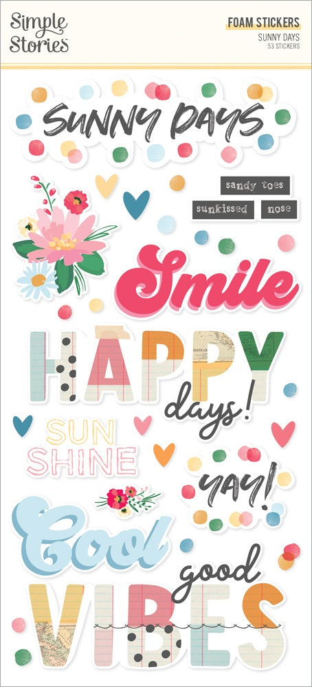 Sunny Days Foam Stickers-53/Pkg