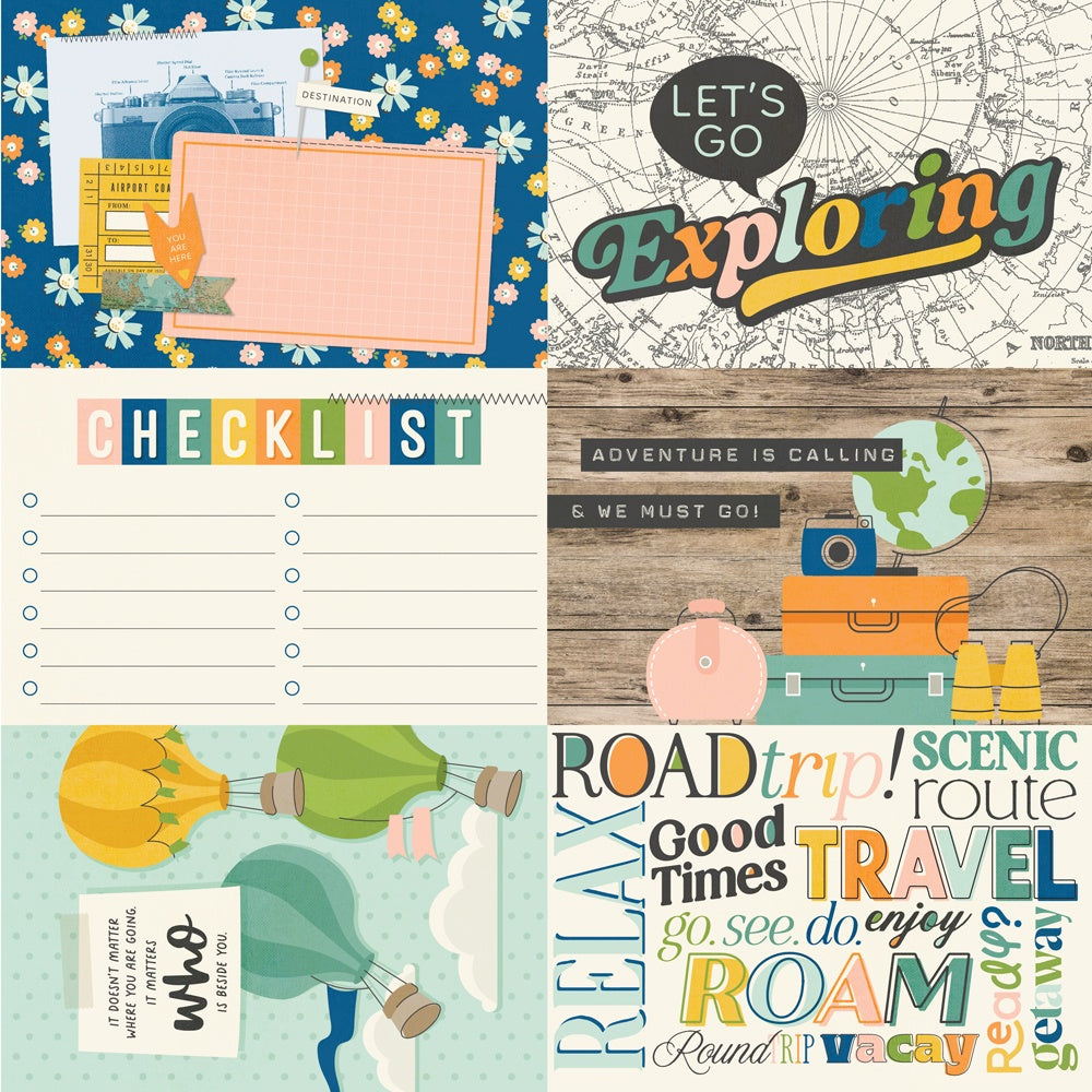 Simple Stories Happy Travels Double-Sided Cardstock 12"X12"
